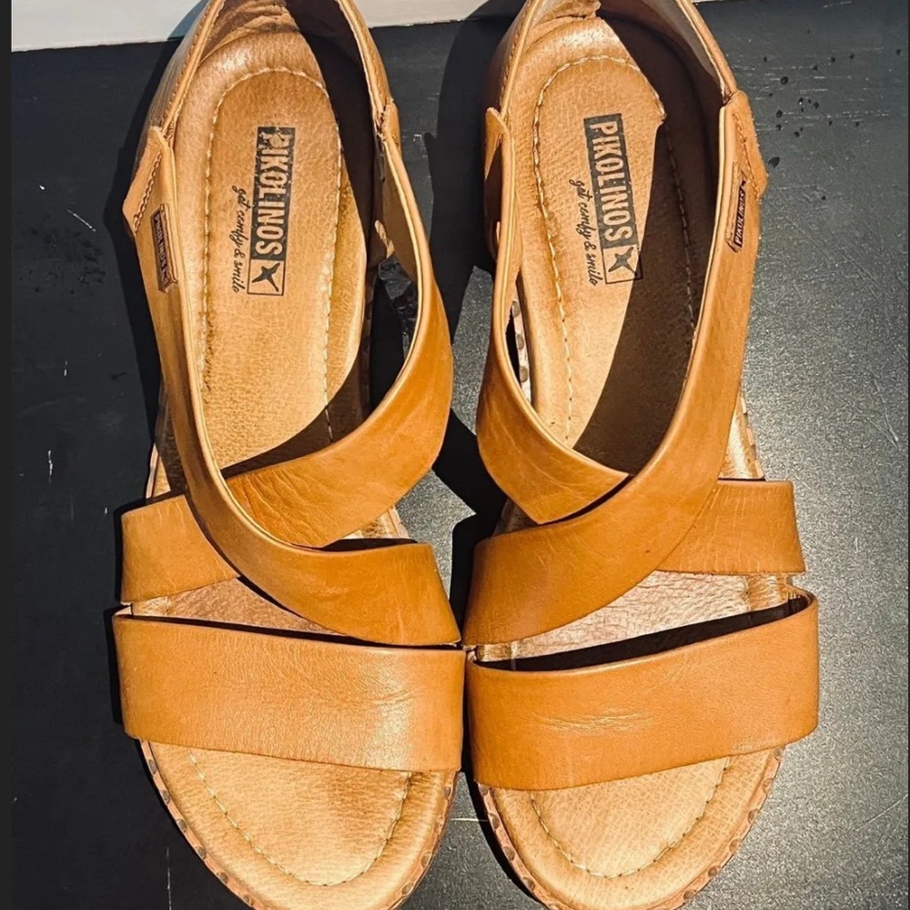 Pikolinos Sandals Algar Leather Size 41 - 10.5 Soft Carmel